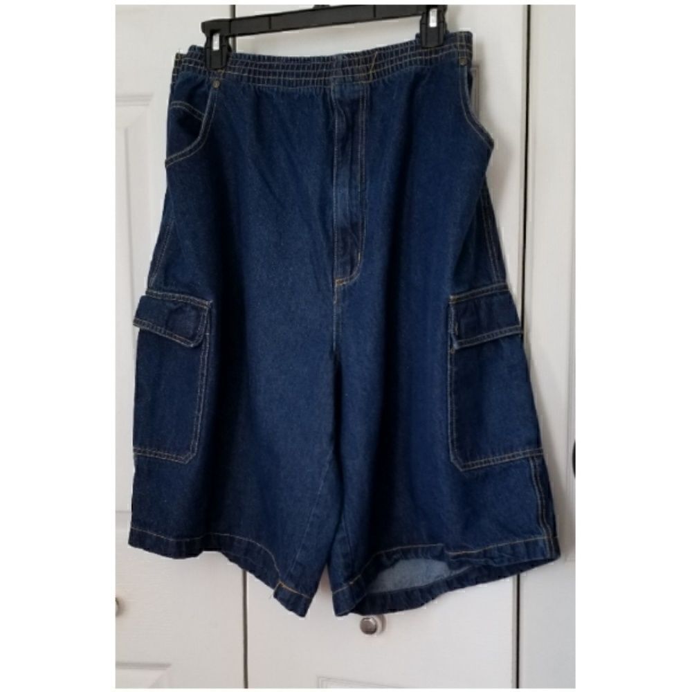 King Size blue long jean shorts size 3xl